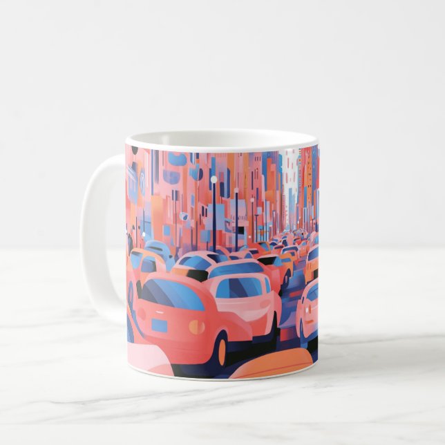 Mug Impression d'art mural de voitures américaines cla (Devant gauche)
