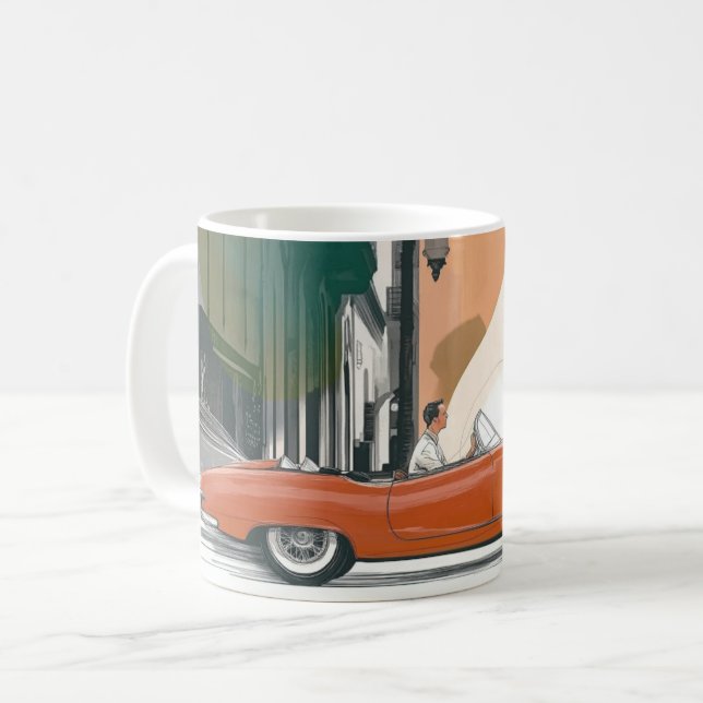 Mug Impression d'art mural de voitures américaines cla (Devant gauche)