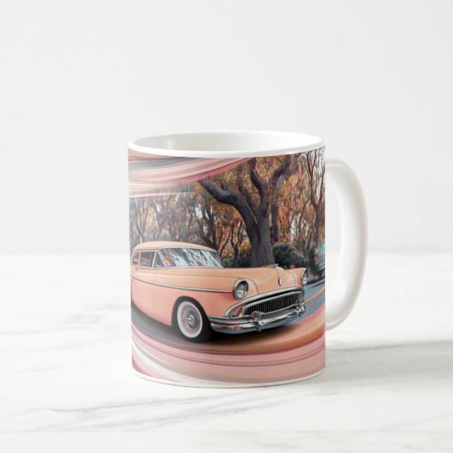 Mug Impression d'art mural de voitures américaines cla (Devant droit)