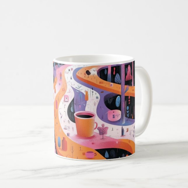 Mug Impression d'art mural Formes géométriques et coul (Devant droit)