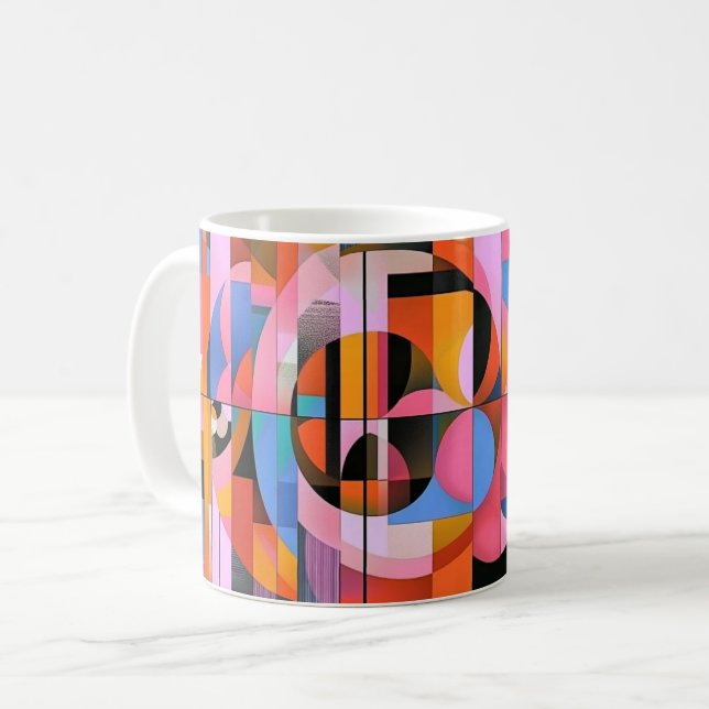 Mug Impression d'art mural Formes géométriques et coul (Devant gauche)