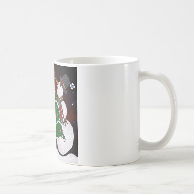 Mug Impression d'art Surprise Bonhomme de Neige Arbre  (Droite)