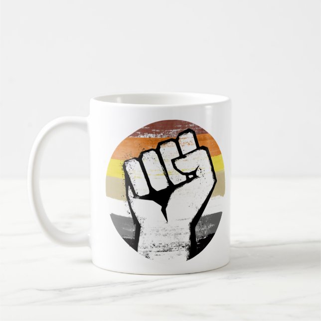 Mug Impression de cercle de poing de fierté d'ours (Gauche)