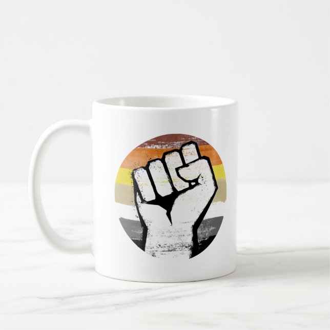 Mug Impression de cercle de poing de fierté d'ours (Gauche)