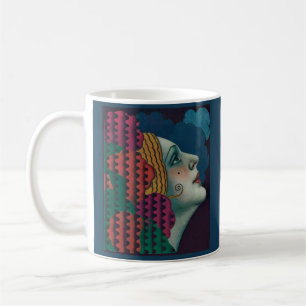 Mug impression de femme art déco circa 1930