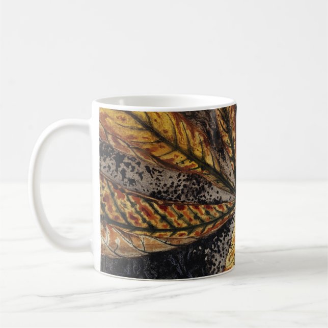 Mug Impression de feuille de châtaignier d'automne Art (Gauche)