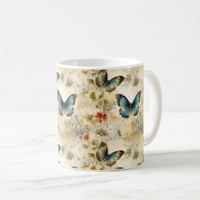 Mug Impression de jardin botanique de papillon sarcell (Devant droit)