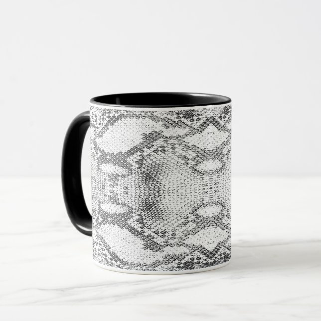Mug Impression de peau de serpent blanc (Devant gauche)