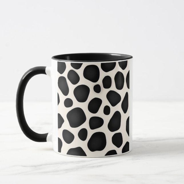 Mug Impression de vache tache noire et blanche (Gauche)