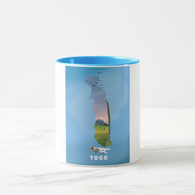 Mug Impression de voyage carte africaine du Togo (Centre)
