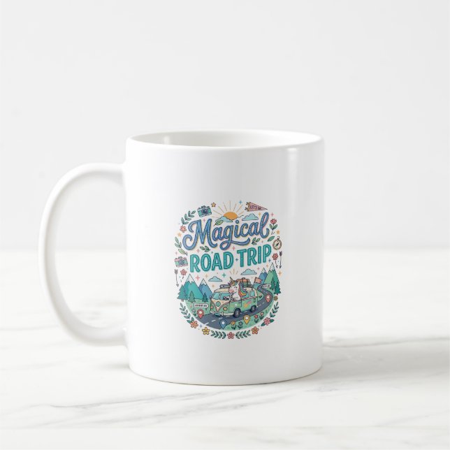 Mug Impression de voyage magique licorne prête POD_ (Gauche)