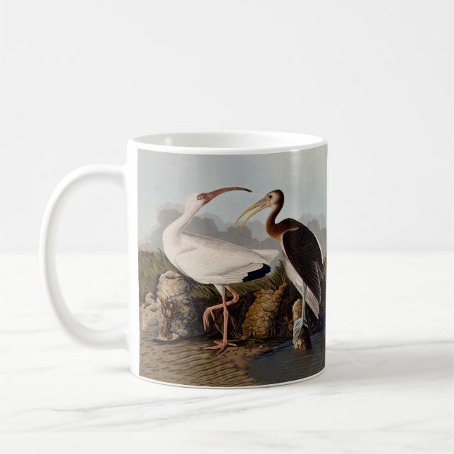 Mug Impression d'oiseau Ibis blanc de John James Audub (Gauche)