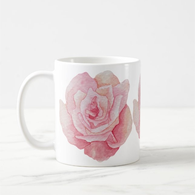 Mug Impression d'un Rose à main délicate (Gauche)