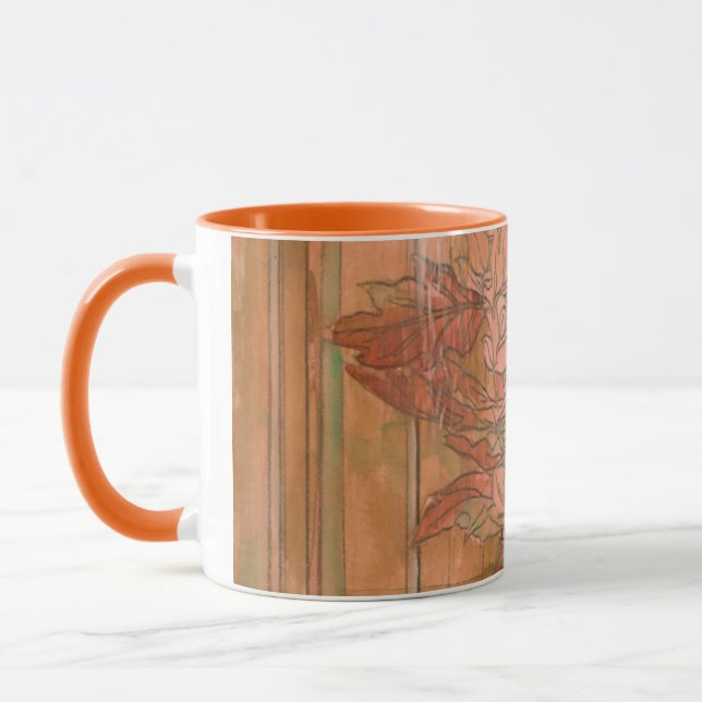 Mug Impression florale orange moderne sur Arrière - pl (Gauche)