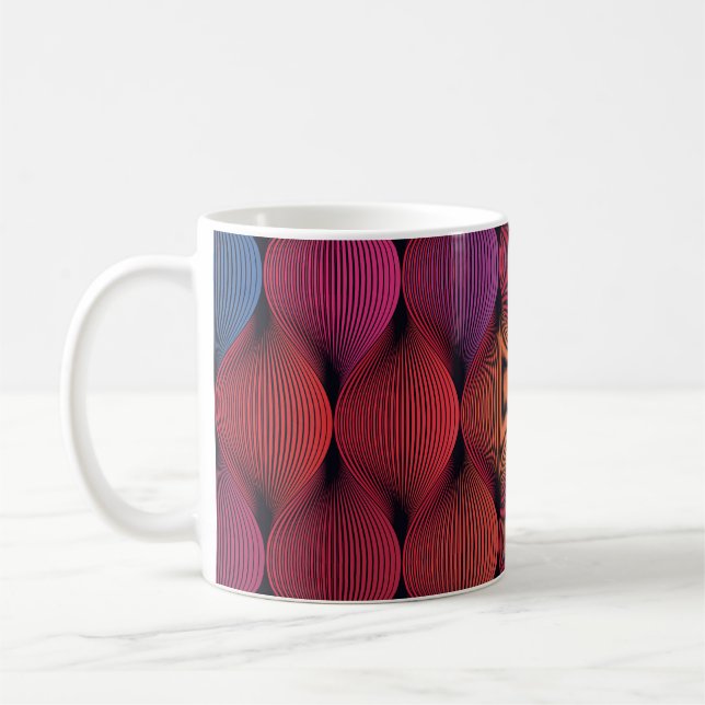 Mug Impression géométrique volumique multicolore (Gauche)