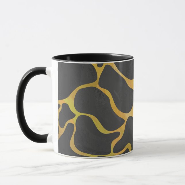 Mug Impression Giraffe noir et jaune (Gauche)