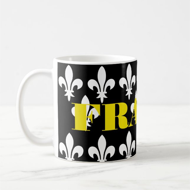 Mug Impression héraldique médiévale monochrome de Fran (Gauche)