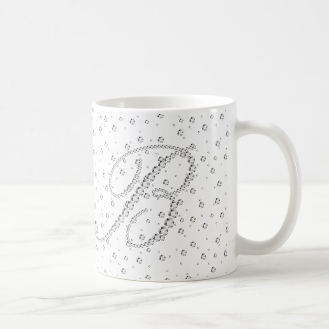 Mug Impression initiale B Monogramme Diamants blancs (Droite)