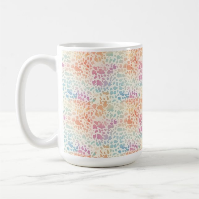 Mug Impression léopard arc-en-ciel pastel à l'aquarell (Gauche)