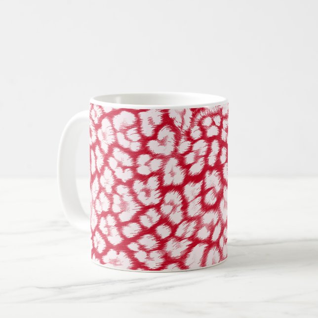Mug Impression léopard rouge et blanc  (Devant gauche)