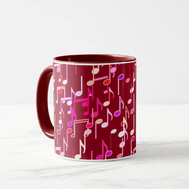 Mug Impression musicale - bordeaux, multi (Devant gauche)