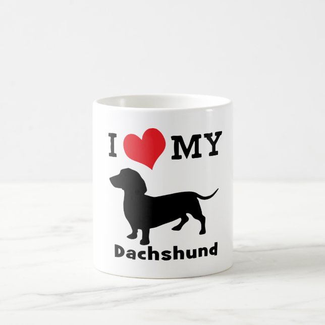 Mug Impression noire Dachshund (Centre)