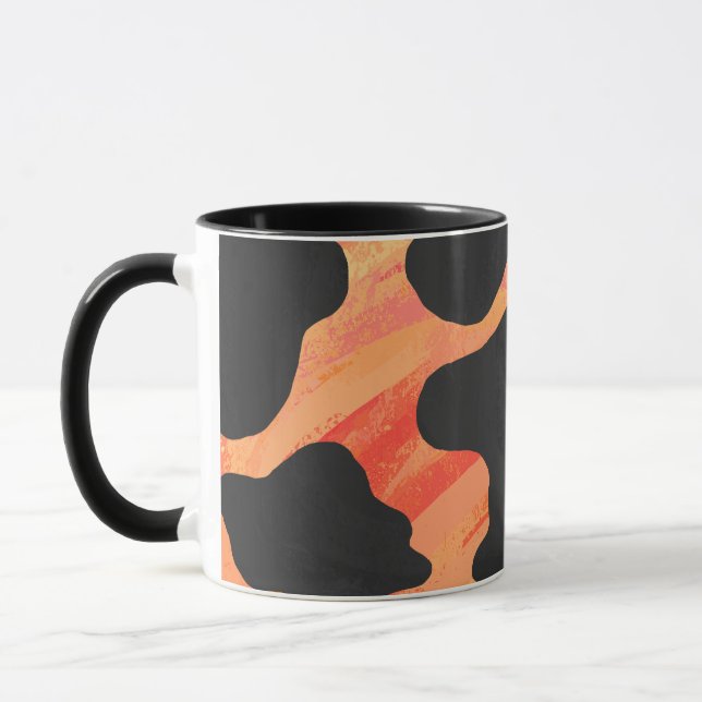 Mug Impression noire et orange de vache (Gauche)