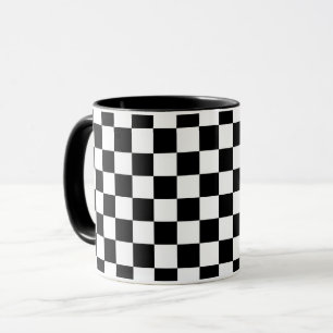 Mug Impression numérique des échecs noirs et blancs