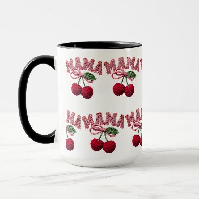 Mug Impression personnalisée "Mama" Cerise – Tablier d (Gauche)