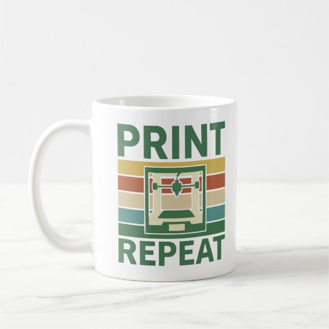 Mug Impression Répéter Rétro T-shirt Graphique Imprima (Gauche)
