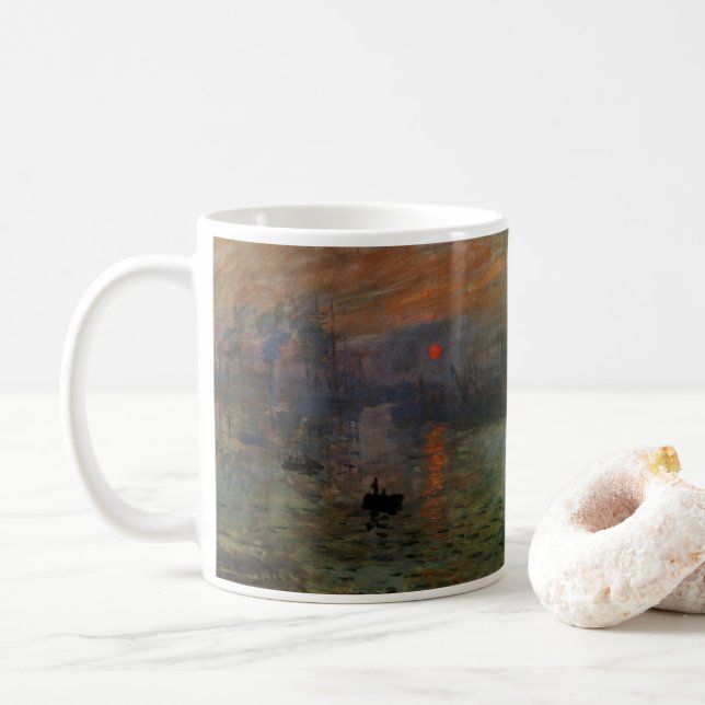 Mug Impression Sunrise par Claude Monet, Art Vintage (Avec donut)