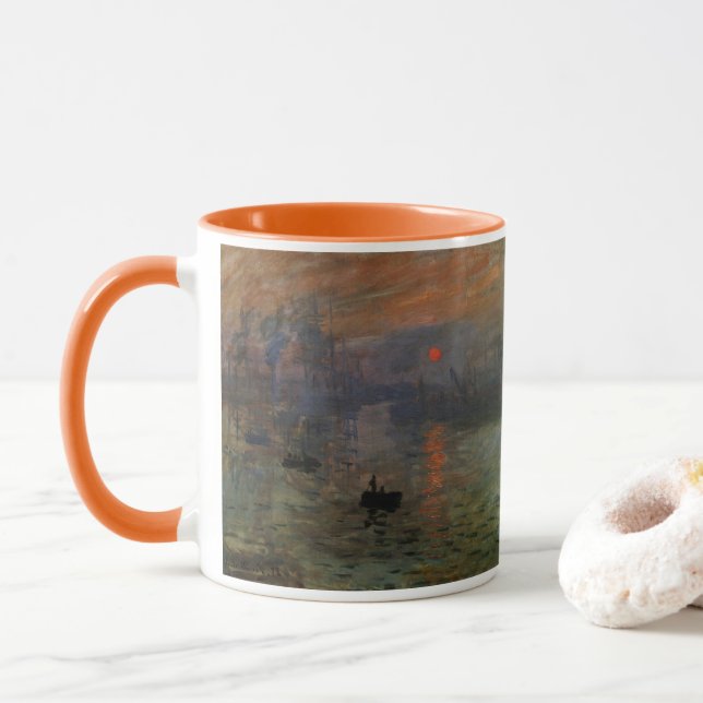 Mug Impression Sunrise par Claude Monet, Art Vintage (Avec donut)
