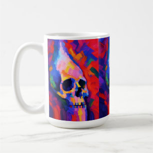 Mug Impression sur toile d'art mural de crâne abstrait