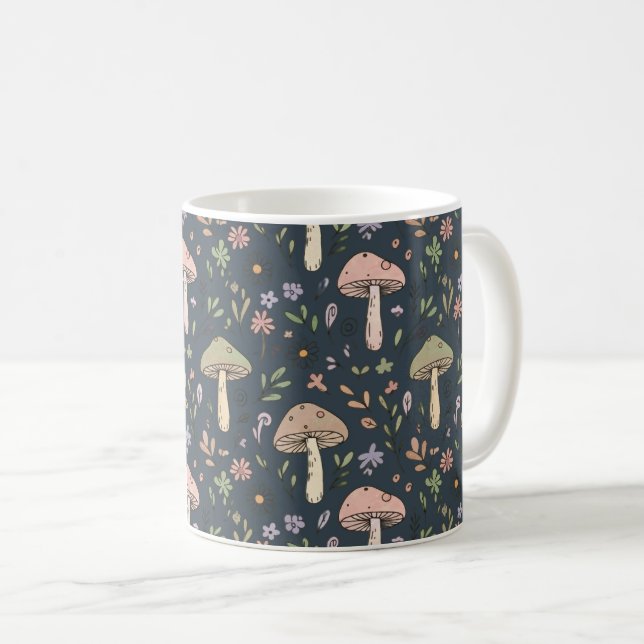Mug Impression totale champignon bleu ardoise profond (Devant droit)