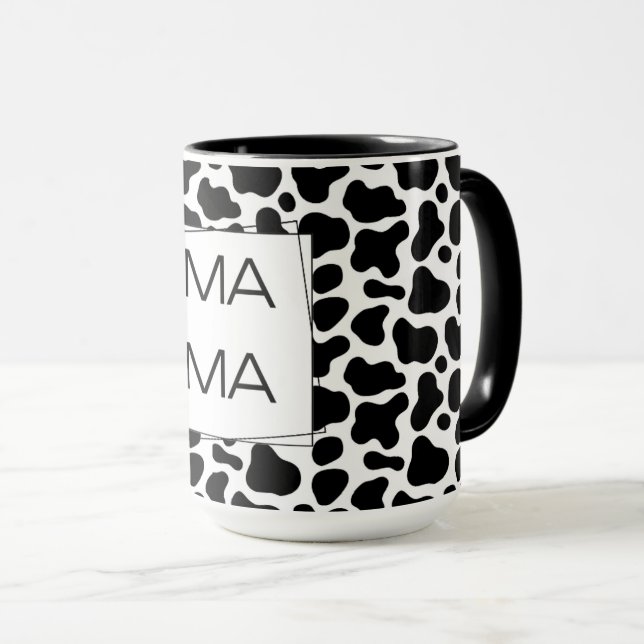 Mug Impression vache MAMA lettrage gras (Devant droit)