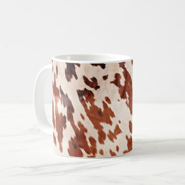 Mug Impression vache occidentale marron crème (Devant gauche)