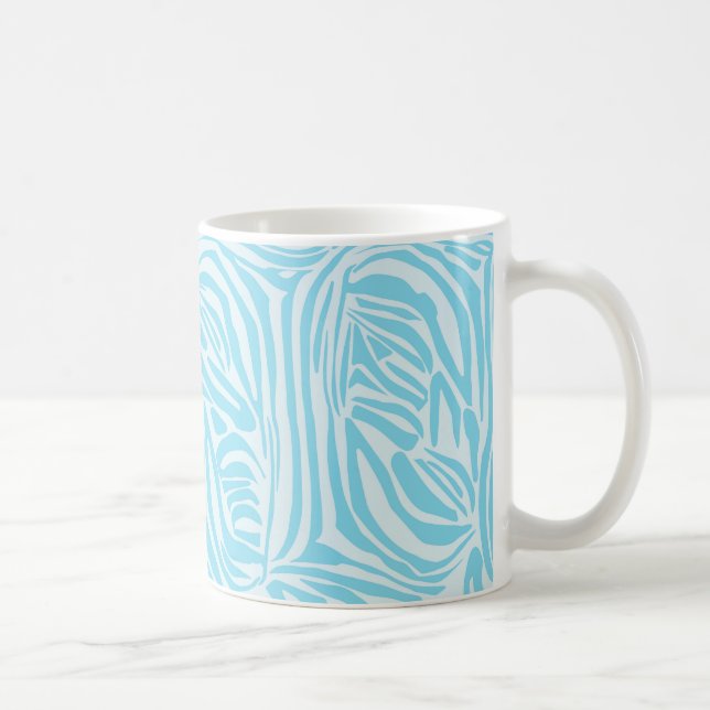 Mug Impression Zèbre Bleu Blanc Gras (Droite)