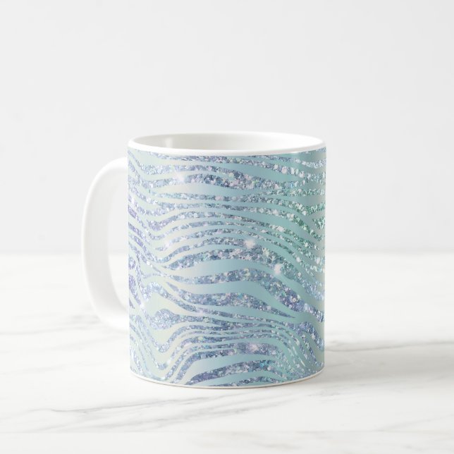 Mug Impression Zèbre Étincelle Bleue (Devant gauche)