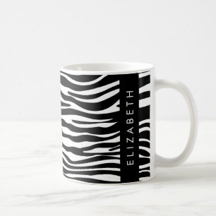 Mug Impression Zèbre, Grilles, Noir Et Blanc, Votre No