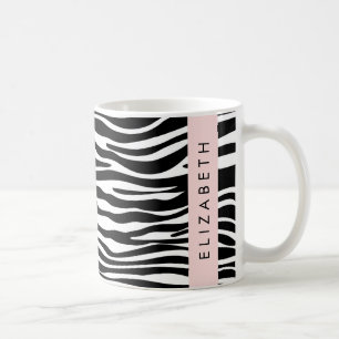 Mug Impression Zèbre, Grilles, Noir Et Blanc, Votre No