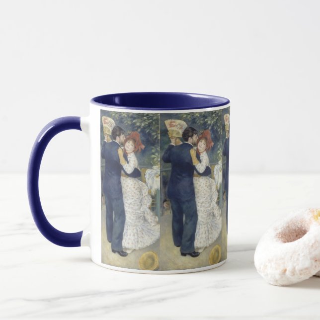 Mug Impressionnisme vintage Art, Country Dance de Reno (Avec donut)
