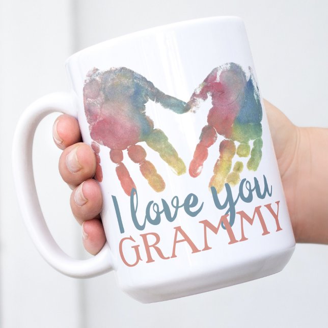 Mug Imprimantes de coeur grand-mère Cadeau Carré photo (Créateur téléchargé)