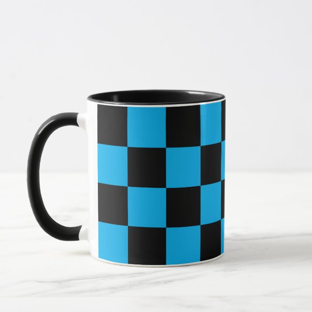 Mug Imprimé à carreaux bleus et noirs (Gauche)