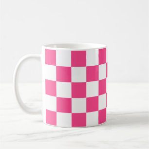 Mug Imprimé à carreaux rose et blanc