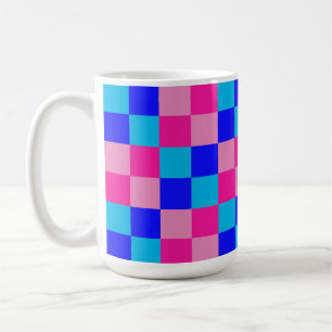 Mug Imprimé à carreaux rose et bleu