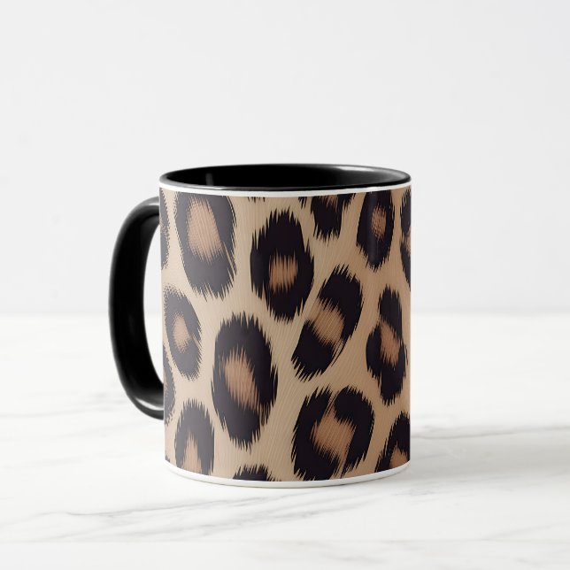 Mug Imprimé Animal Classique Léopard Brun Guépard (Devant gauche)