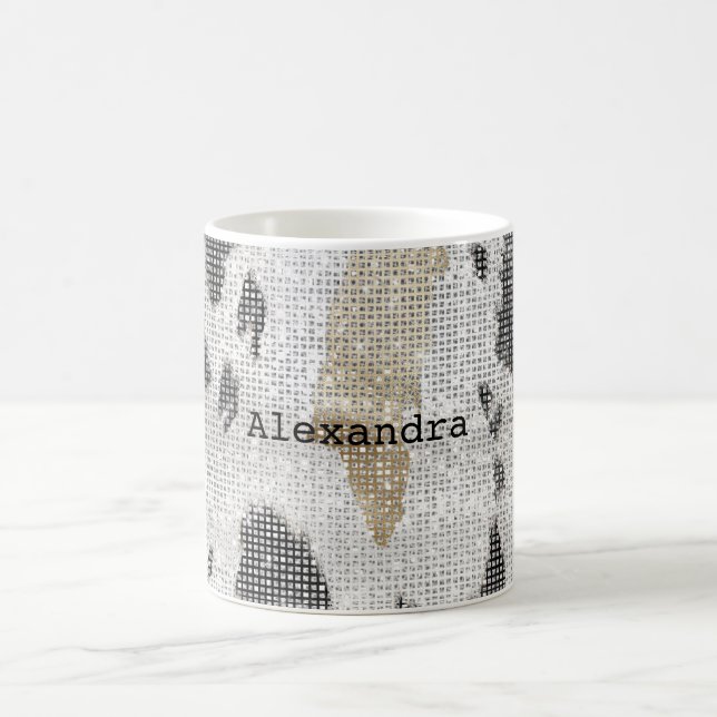 Mug Imprimé animalier vache or noir blanc scintillant (Centre)