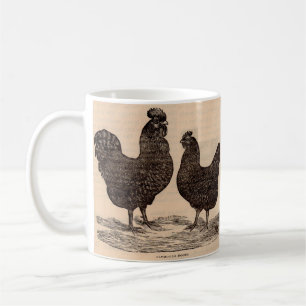 Mug Imprimé au 19e siècle Plymouth Rock poule et coq