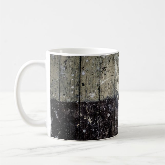 Mug Imprimé blanc sur bois brun (Gauche)