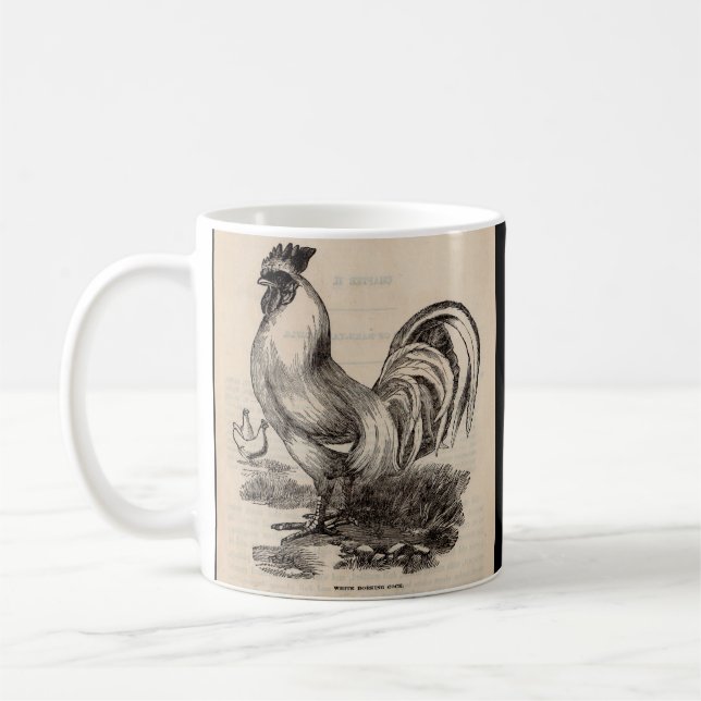 Mug Imprimé du 19e siècle blanc Coq Dorking (Gauche)